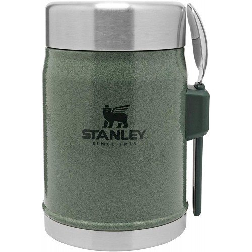 Stanley Classic Food Jar 24oz Vacuum Thermos Camping Cookware Hammertone  Green